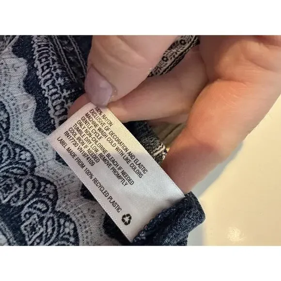 NEW Knox Rose Large Women Patchwork Bandana Print Sun Dress Blue 15-51k - Picture 8 of 9